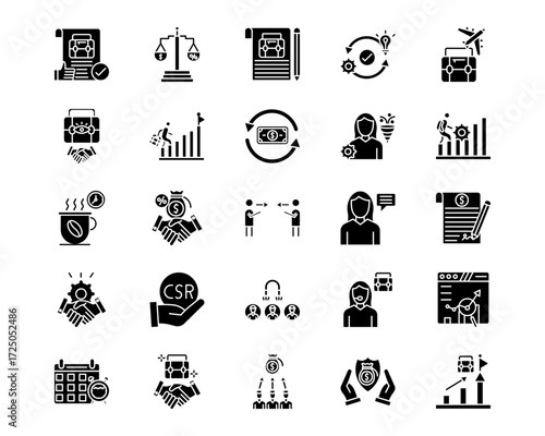 Business Management Line Vector Icons