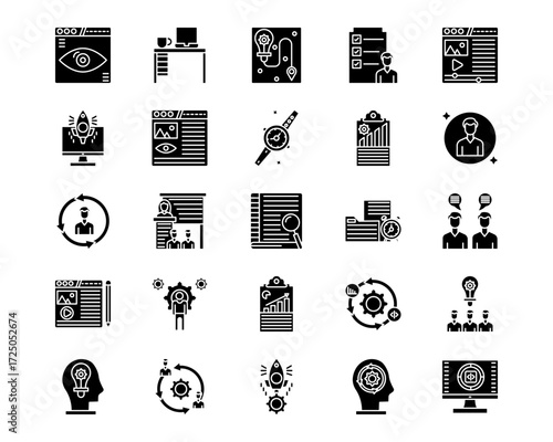 Project Management Line Vector Icons