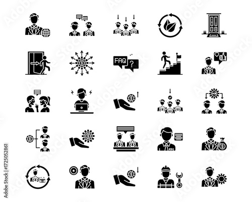 Business People Line Vector Icons
