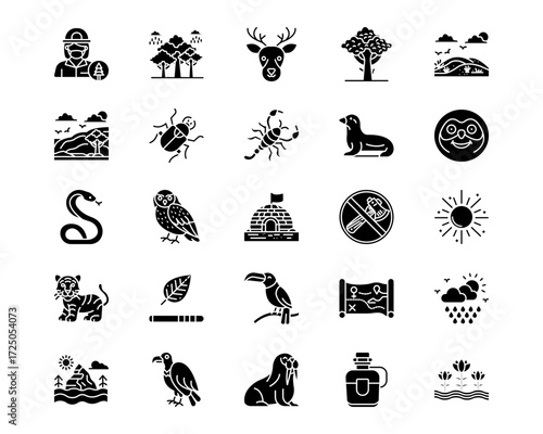 In The Wild Line Vector Icons