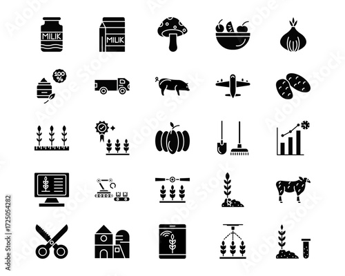 Farming and Gardening Line Vector Icons