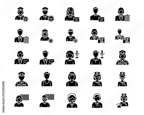 Professions Line Vector Icons