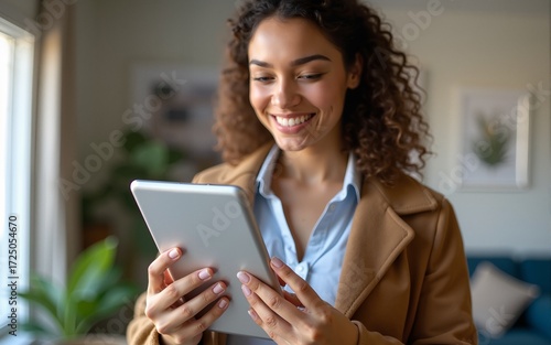 Woman holding digital tablet. High quality