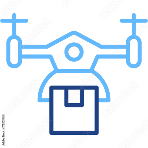 Drone Delivery line color icon