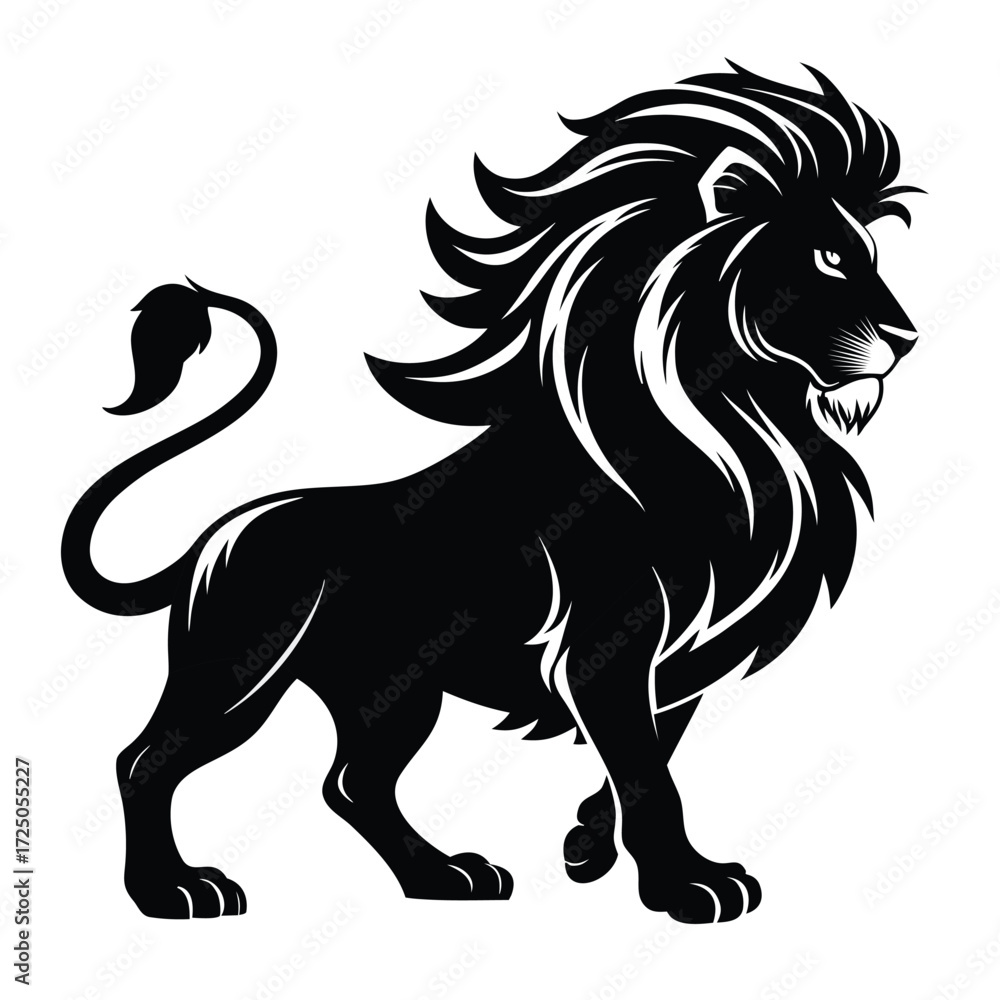 Obraz premium Fierce lion silhouette graphic design for impactful use