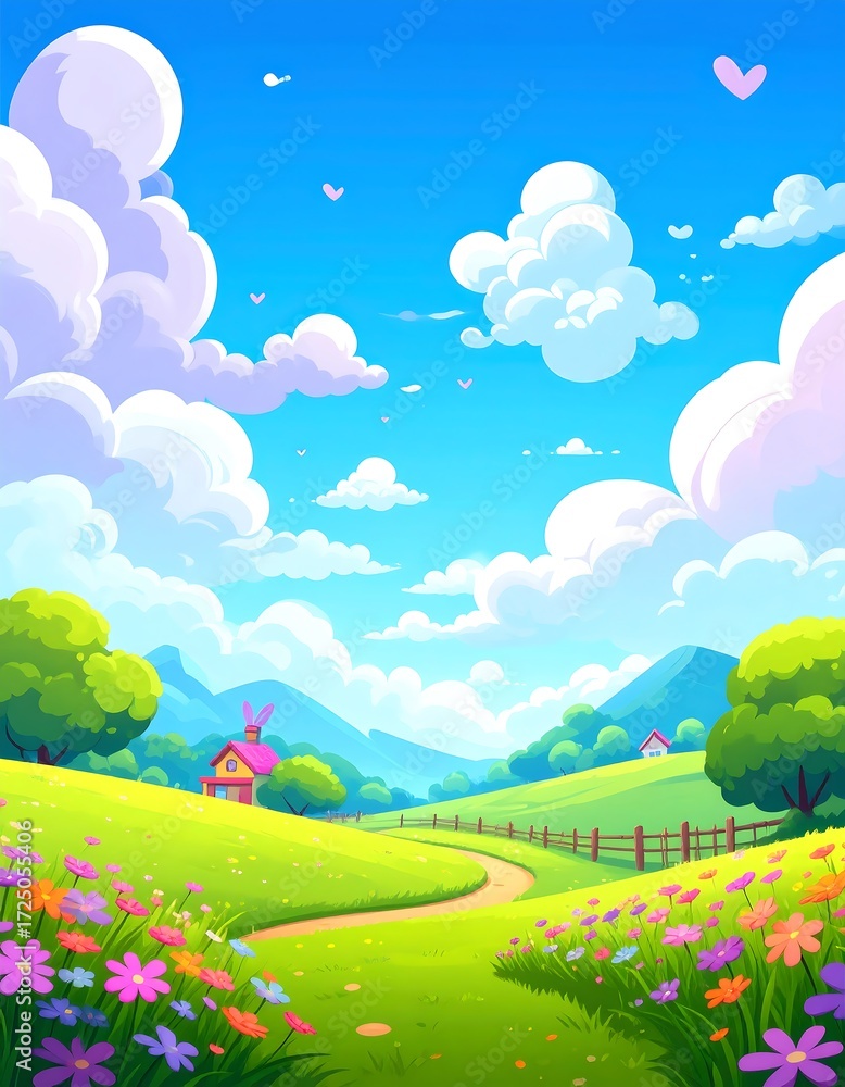 Fototapeta premium Vibrant Springtime Landscape