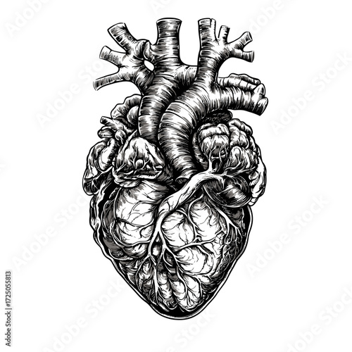 Heart Tattoo Vintage Illustration Design Sketch Pattern