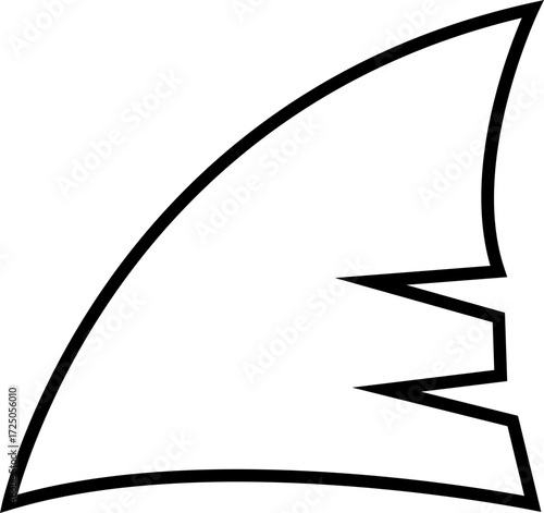 Shark fin moving icon, Silhouette bold and minimal in Water for Ocean and Danger Themes, depicting marine life suitable for logos, transparent . icons, or nautical designs, mobile apps or ui