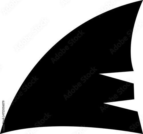 Shark fin moving icon, Silhouette bold and minimal in Water for Ocean and Danger Themes, depicting marine life suitable for logos, transparent . icons, or nautical designs, mobile apps or ui