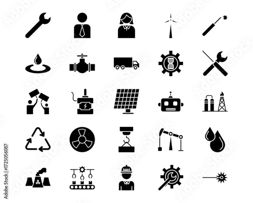 Manufacturing Line Vector Icons