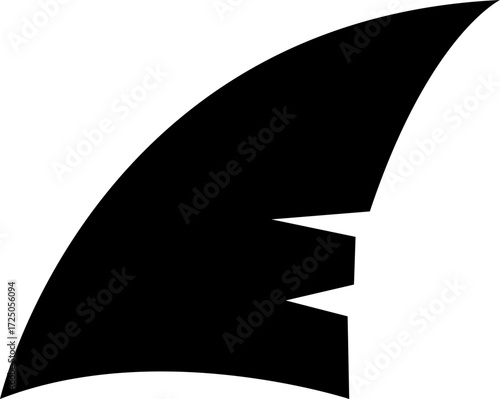 Shark fin moving icon, Silhouette bold and minimal in Water for Ocean and Danger Themes, depicting marine life suitable for logos, transparent . icons, or nautical designs, mobile apps or ui