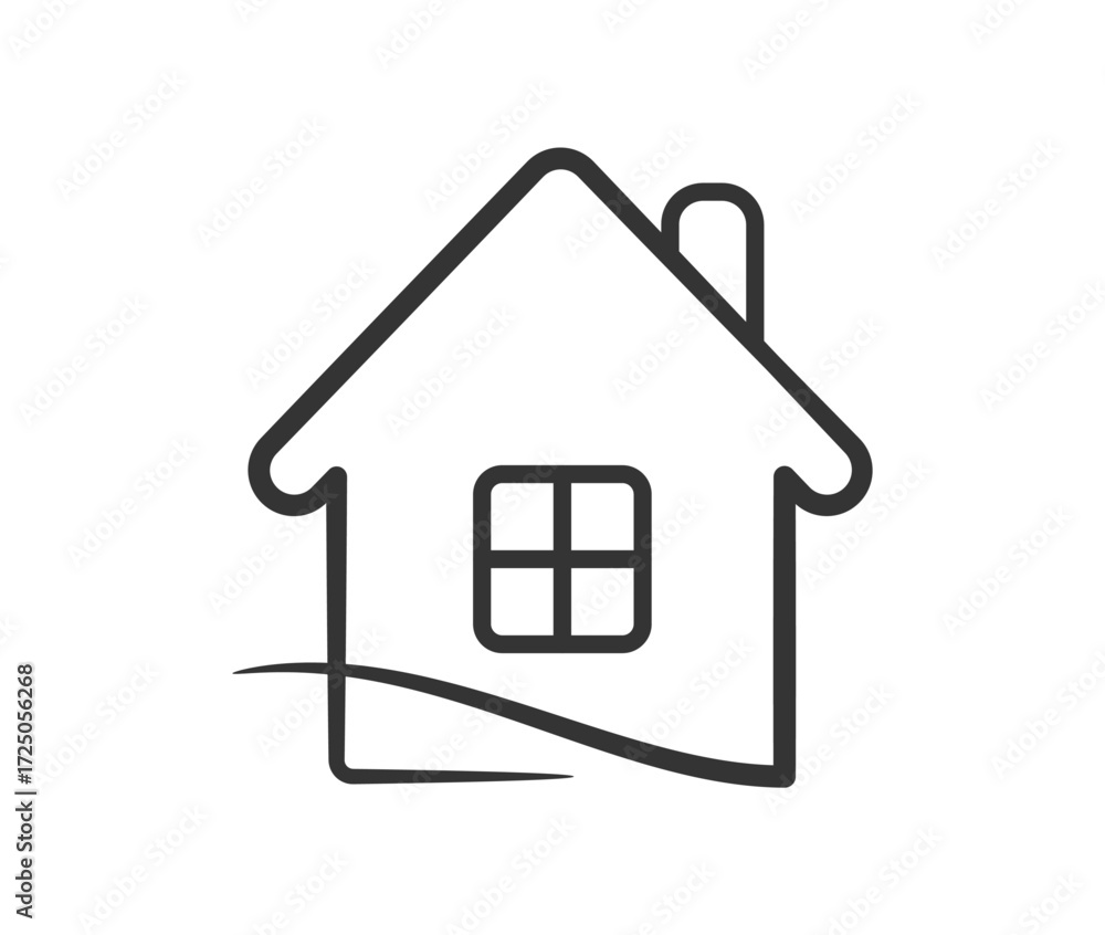 Fototapeta premium House line icon design suitable for logo or emblem