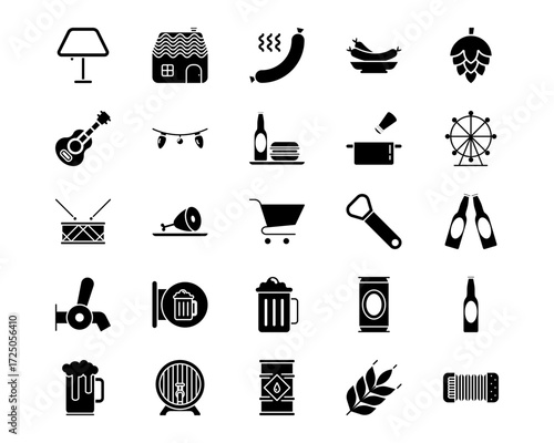 Oktoberfest Line Vector Icons