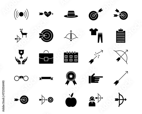 Archery Line Vector Icons