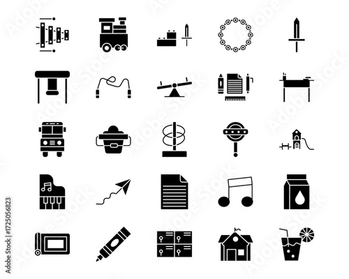 Kindergarten Line Vector Icons