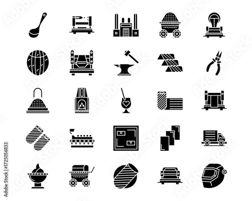Mettalurgy Line Vector Icons