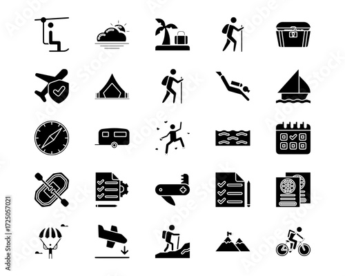 Adventure Line Vector Icons