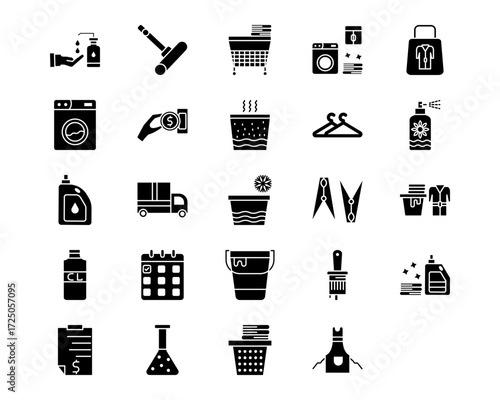 Laundry Line Vector Icons
