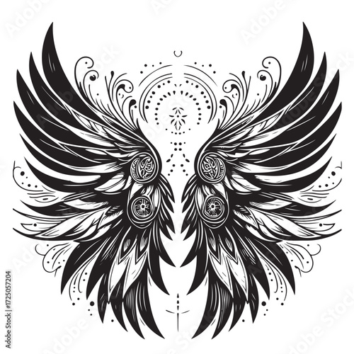 Angel Wings Vector | Decorative Wing Illustration Set”