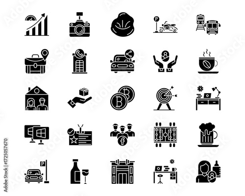 Coworking Space Line Vector Icons