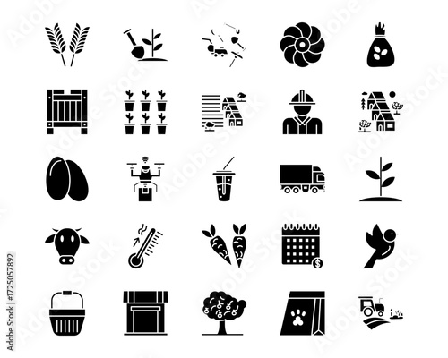 Agriculture Line Vector Icons