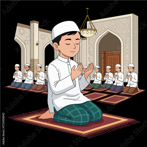 Young Muslim Man Praying 