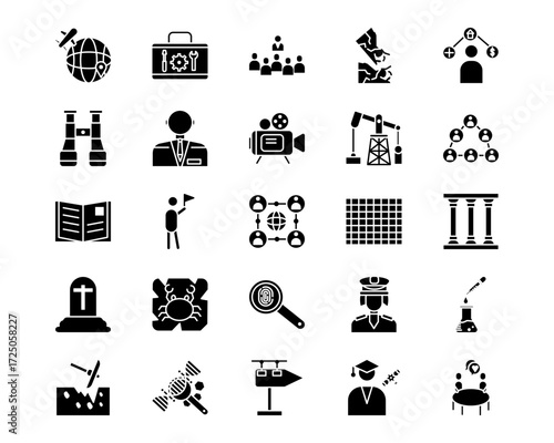 Archeology Line Vector Icons