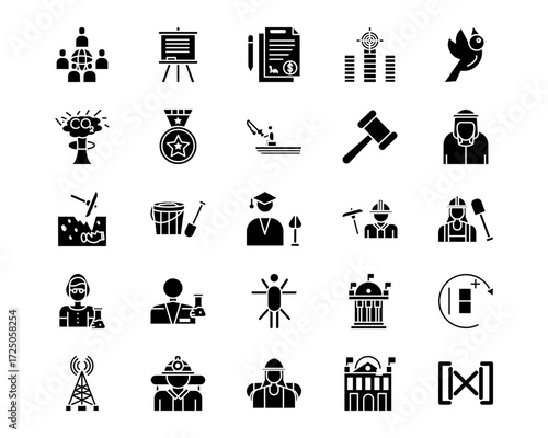 Archeology Line Vector Icons