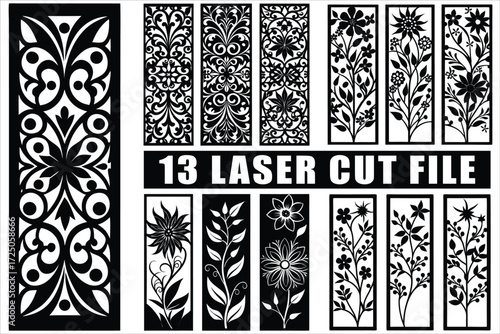 Laser cut floral panels for elegant decor design