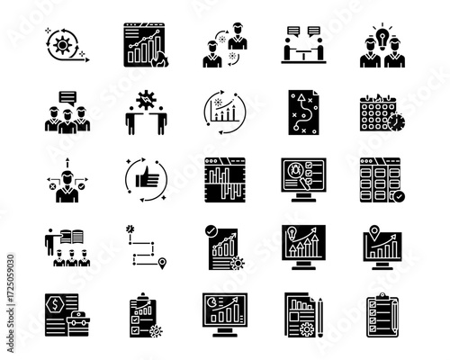 Project Assesment Line Vector Icons