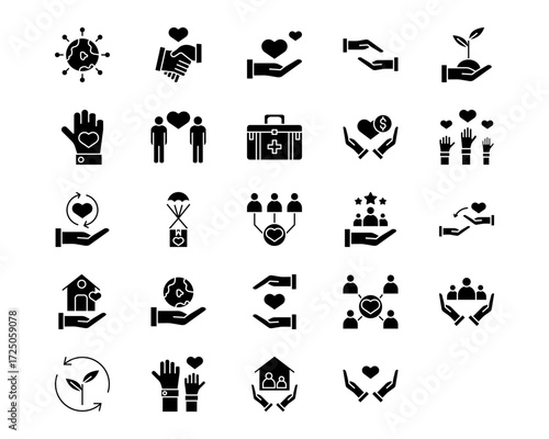 Charity Line Vector Icons
