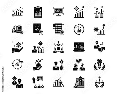 Business Performance Line Vector Icons