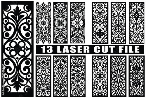 Laser cut floral designs, botanical elegance art