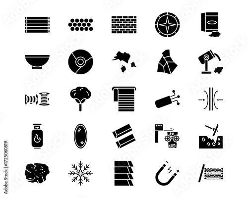 Raw Metrial Line Vector Icons