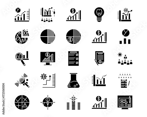 Market Research Line Vector Icons