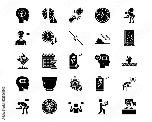 Burnout Line Vector Icons