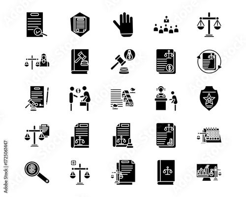 Legal Services Line Vector Icons