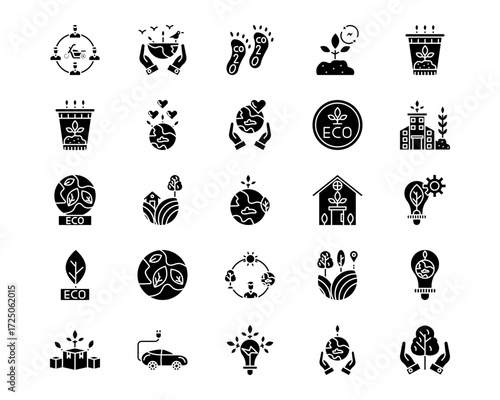 Eco Development Line Vector Icons