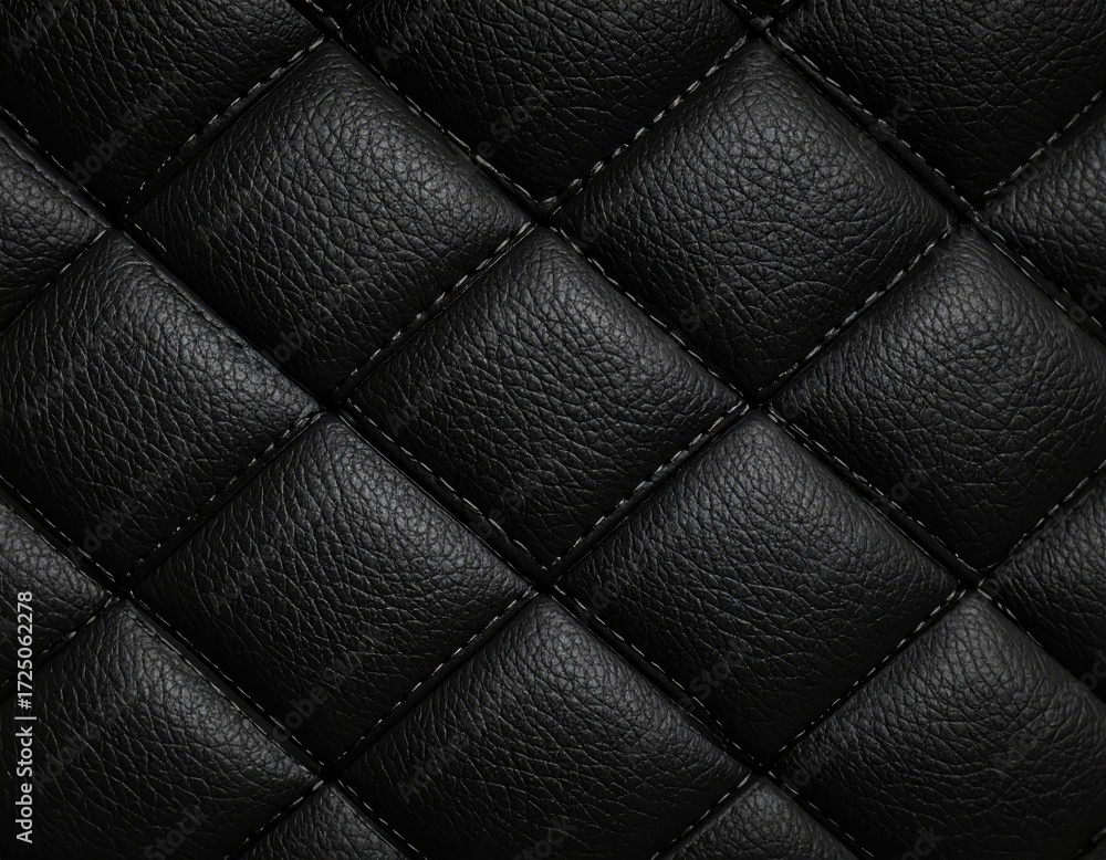 Obraz premium Black quilted leather texture