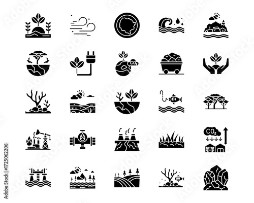 Natural Resources Line Vector Icons
