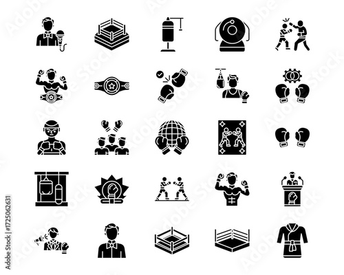 Boxing Line Vector Icons