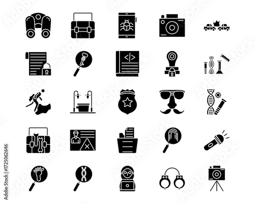 Private Detective Line Vector Icons