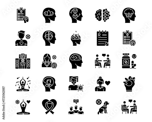 Psychiatry Line Vector Icons
