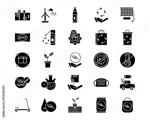 Ecological Products Line Vector Icons