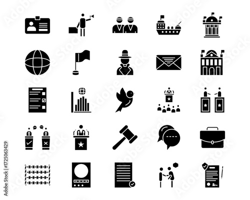 Diplomacy Line Vector Icons