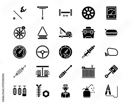 Car Repair Line Vector Icons