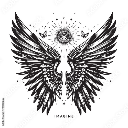 Angel Wings Vector | Decorative Wing Illustration Set”