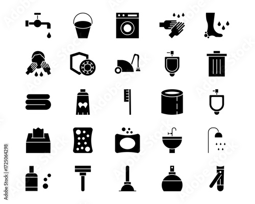 Hygiene Routine Line Vector Icons