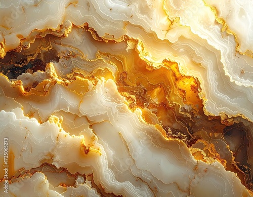 Abstract Gold And White Marble Texture