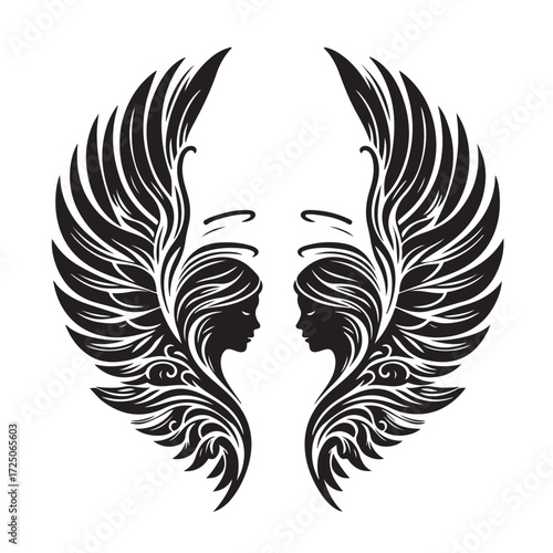 Angel Wings Vector | Decorative Wing Illustration Set”